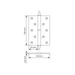 Петля карточная разъемная MB 120X80X3.5 SG L C латунная с коронкой левая, верзная, цвет матовое золото Петля карточная разъемная MB 120X80X3.5 SG L C латунная с коронкой левая, верзная, цвет матовое золото